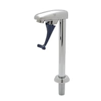 T&S B-1210 Glass Filler, Pedestal Push Back, Deck Mount, Blue Lexan Arm