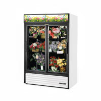 True GDM-47FC-HC-LD 2 Section Floral Cooler w/ Sliding Door - White, 115v