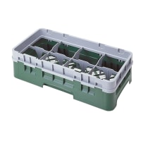 Cambro 8HS1114119 Camrack Glass Rack - Half Size, (6)Extenders, 8 Compartment, Sherwood Green