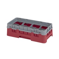 Cambro 8HS1114416 Camrack Glass Rack - Half Size, (6)Extenders, 8 Compartment, Cranberry