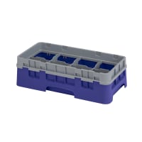 Cambro 8HS1114186 Camrack Glass Rack - Half Size, (6)Extenders, 8 Compartment, Navy Blue