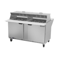 Beverage-Air SPE60HC-24M-DS 60" Hydrocarbon Series Mega Top Dual Sided Sandwich/Salad Prep T...