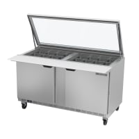 Beverage-Air SPE60HC-24M-STL 60" Hydrocarbon Series Mega Top Sandwich/Salad Prep Table w/ Re...