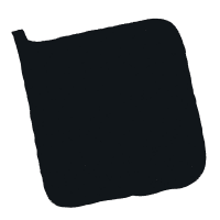 Chef Revival 8" x 8" Black Terry Pot Holder w/ Loop (CLTPH8BK-1)