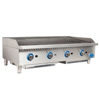 Globe GCB48G-RK 48" Gas Charbroiler w/ Cast Iron Grates - Convertible