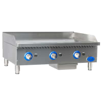 Globe GG36G 36" Gas Griddle w/ Manual Controls - 1" Steel Plate, Convertible