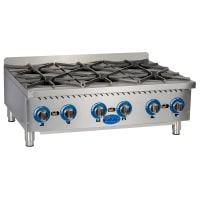 Globe GHP36G 36" Gas Hotplate w/ (6) Burners & Manual Controls, Convertible