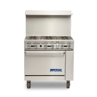 Imperial IR-6 36" 6 Burner Gas Range w/ Standard Oven, Liquid Propane