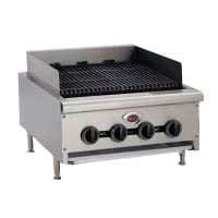 Wells HDCB-2430G-QS 24" Countertop Gas Charbroiler w/ Cast Iron Grates - 80,000 BTU, Convert...