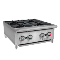 MoTak MHP24 24" Gas Hotplate w/ (4) Burners &amp; Manual Controls, Convertible