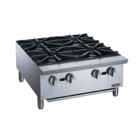 Dukers DCHPB24 24" Gas Hotplate w/ (4) Burners & Manual Controls, Convertible