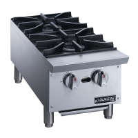 Dukers DCHPB12 12" Gas Hotplate w/ (2) Burners & Manual Controls, Convertible