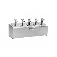 Cecilware Pro Pump Style Condiment Dispenser w/ (4) 2-oz/Stroke, Stainless (444M)