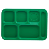 Cambro PS1014437 Plastic Rectangular Tray w/ (6) Compartments, 10" x 14 1/2", Grass Gre...