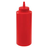 Winco PSB-12R 12 oz Plastic Squeeze Bottle, Red