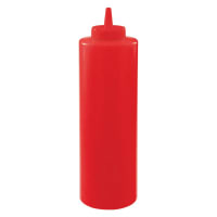 Winco PSB-24R 24 oz Plastic Squeeze Bottle, Red