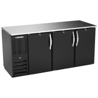 Beverage-Air BBN72HC-PT-B 72" Bar Refrigerator - 6 Swinging Solid Doors, Black, 115v