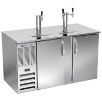Beverage-Air DD58HC-S 59" Kegerator Beer Dispenser w/ (3) Keg Capacity - (2) Columns, Stainl...