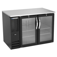 Beverage-Air BB48HC-G-B 48" Bar Refrigerator - 2 Swinging Glass Doors, Black, 115v