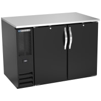 Beverage-Air BB48HC-F-B 48" Bar Refrigerator - 2 Swinging Solid Doors, Black, 115v