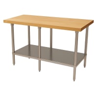 Advance Tabco H2S-368 1 3/4" Maple Top Work Table w/ Undershelf, 96"L x 36"D