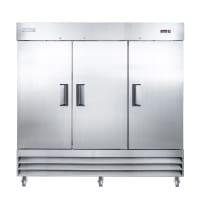 MoTak MRIR-3D 80 9/10" Three Section Reach In Refrigerator, (3) Left/Right/Right Hinge Solid Doors, 115v