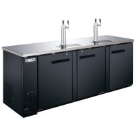 MoTak MRDD-3S-4 90 2/5" Kegerator Beer Dispenser w/ 4 Keg Capacity - 2 Columns, Black, 115v