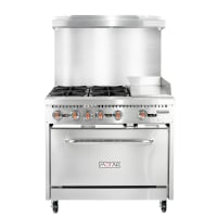MoTak MRS36-G12-C-S 36" 4 Burner Gas Range w/ Griddle - 1 Standard Oven, Convertible