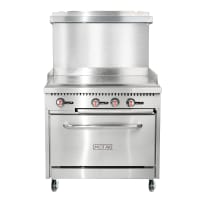 MoTak MRS36-G36 36" Gas Range w/ Full Griddle - (1) Standard Oven, Convertible