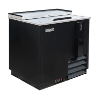MoTak MHBC-36 36" Forced Air Bottle Cooler - Holds 128 12-oz Bottles, Lid Locks, Black, 115v