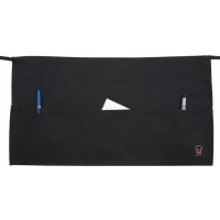 Winco WA-1221 Waist Apron - 21 3/4" x 12 1/2", Poly-Cotton, Black