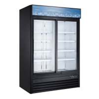 MoTak MGD-2DR-47-A 53 1/8" Two Section Glass Door Merchandiser - (2) Sliding Doors, Black 11...