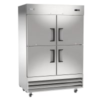 MoTak MSD-4HDR-BAL-A 54" Two Section Reach In Refrigerator, (4) Left/Right Hinge Solid Doors...