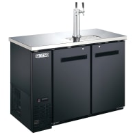 MoTak MBCBD-2-A 48 4/5" Kegerator Beer Dispenser w/ (2) 1/2 Keg Capacity - (1) Column, Black, 115v