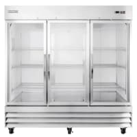 MoTak MSD-3DR-BAL-80-G-A 80 9/10" Three Section Reach In Refrigerator, (3) Left/Right Hinge Glass Doors, 115v