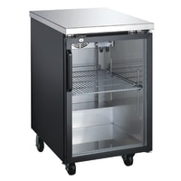MoTak MBB-1D-27-G-A 23 1/2" Bar Refrigerator - 1 Swinging Glass Door, Black, 115v