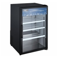 MoTak MCM7-A 24 2/5" Countertop Refrigerator w/ Front Access - Swing Glass Door, Black, 115v