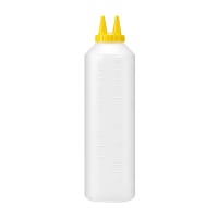 Vollrath 2224-1308 24 oz Twin Tip Squeeze Bottle - Clear with Yellow Cap