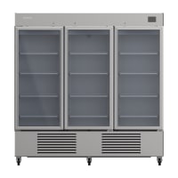 Infrico IRR-AN67CR 82" Three Section Reach In Refrigerator, 3 Left/Right Hinge Glass Doors, 115v