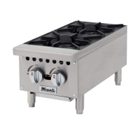 Migali C-HP-2B-12 12" Gas Hotplate w/ (2) Burners & Manual Controls, Convertible