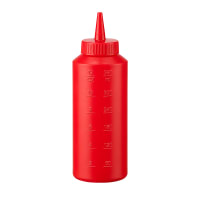 Vollrath 2812-02 12 oz Squeeze Dispenser - Red Cap, Red