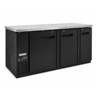 MoTak MBB-3D-90-A 90 3/8" Bar Refrigerator - 3 Swinging Solid Doors, Black, 115v