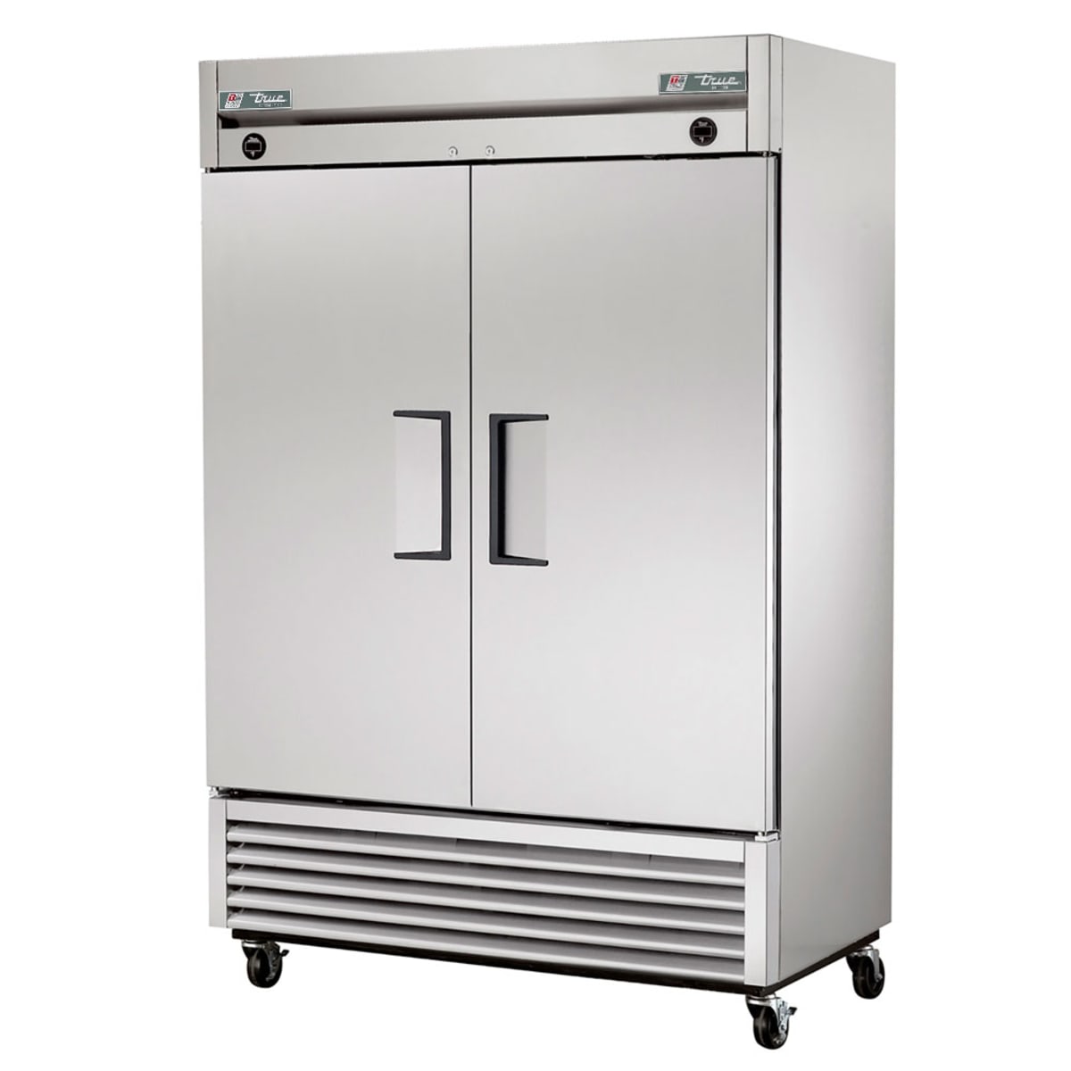 True T-49DT-HC two solid-door reach-in refrigerator freezer, front view