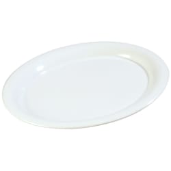 Carlisle 9-1/2" x 7-1/4" Oval Sierrus Platter - Melamine, White (33... Replacement Image