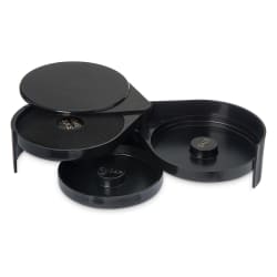 Carlisle 3 Tier Glass Rimmer w/ 6 1/4" Round Swing Trays, Acrylic, Black... Replacement Image