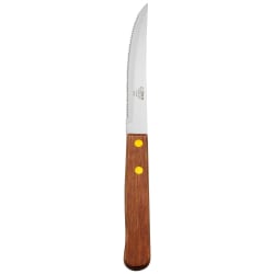 Winco K-45W Steak Knife w/ 4 1/2" Blade & Wooden Handle, Pointed Tip Replacement Image