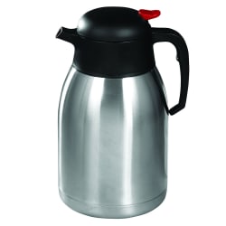 Winco CF-2.0 2 liter Carafe w/ Bliterack & Red Push Button Top, Stainless Replacement Image