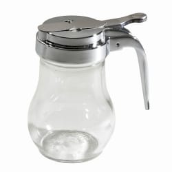 Winco G-115 6 oz Teardrop Dripcut Server - Glass, Chrome Top Replacement Image