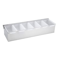 Winco CDP-6 (6) Compartment Bar Garnish Tray - Flat Hinged Lid Replacement Image