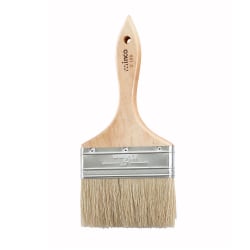 Winco WBR-40 Flat Pastry Brush, 4" Wide w/ Flat Boar Bristles & Wood... Replacement Image